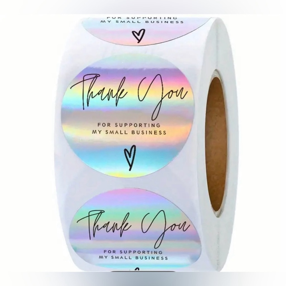 500 Holographic Thank You Stickers